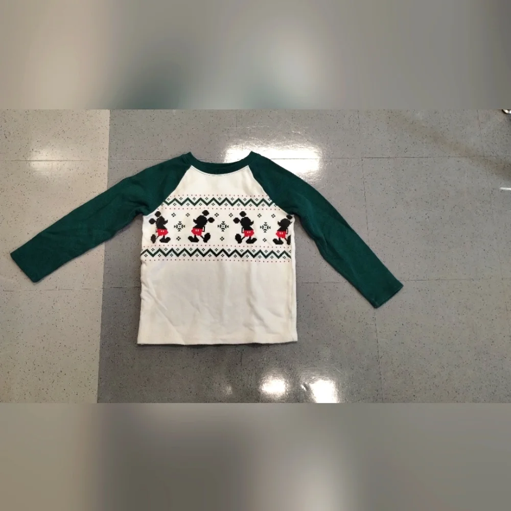•Disney's Mickey Mouse Toddler Boy Size 6 Raglan Holiday Tee by Jumping Beans - Picture 3 of 11